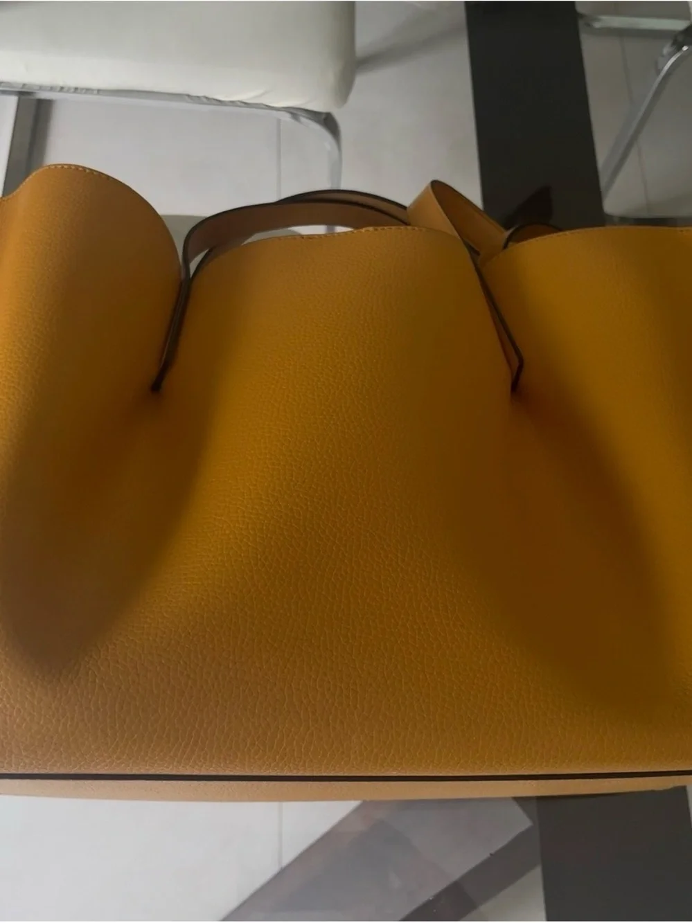Michael Kors Camel Yellow Leather Belt-Detail Tote